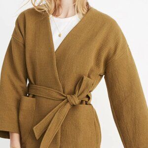 Madewell Texture & Thread Wrap Jacket in Spiced Olive - Small